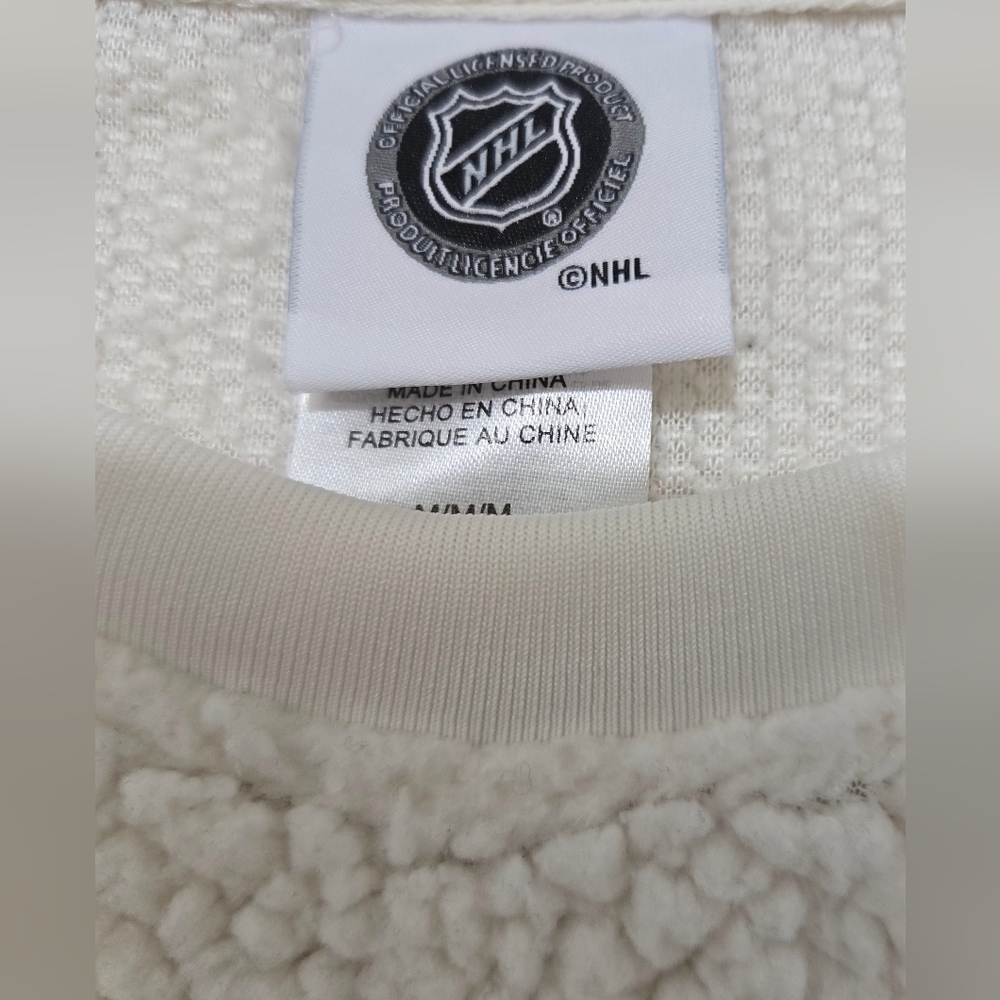 NHL Flyers Sherpa Fleece Sweater Size Medium Women's Cream Black Orange - Picture 6 of 9